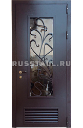 Стальная входная дверь со стеклом RS47 - Изображение